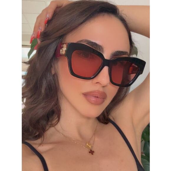 NEW Gucci GG1422S Black Red Marmont Cat Eye Sunglasses main image 6